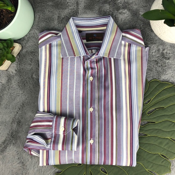 Etro Other - Etro Milano Multi-Color Strip Dress Shirt